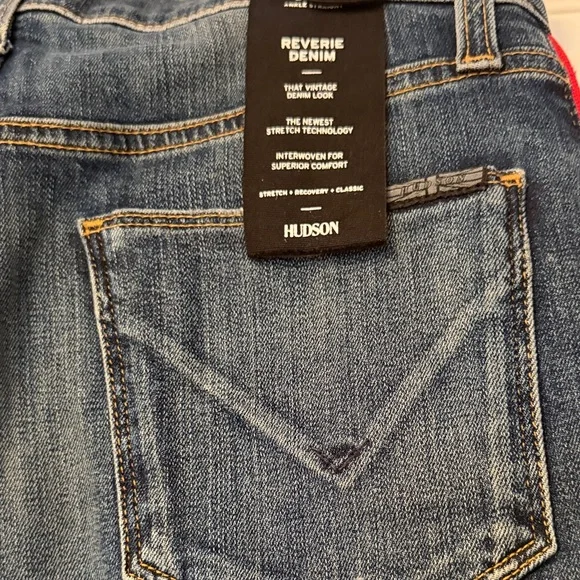 Hudson Jeans Women's High Rise Blue with Red Accent